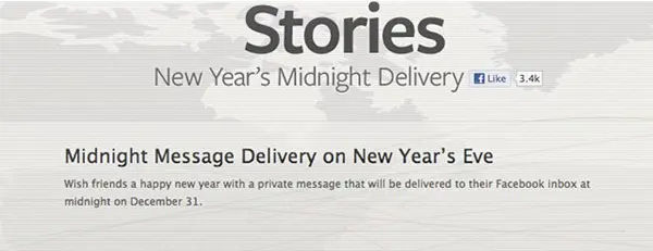 Facebook: Midnight delivery service, messaggi d’auguri per il nuovo anno