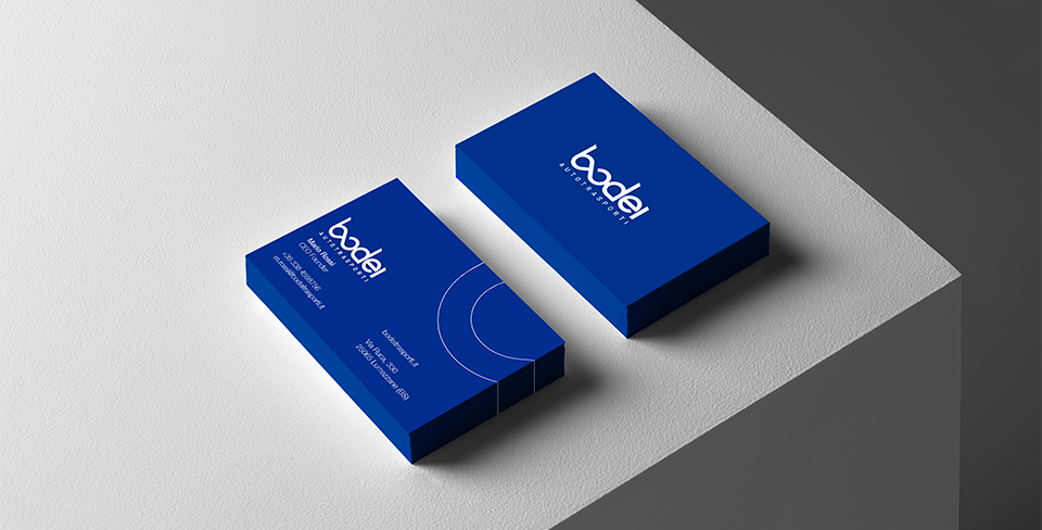 biglietti da visita con restyling del brand autotrasporti bodei