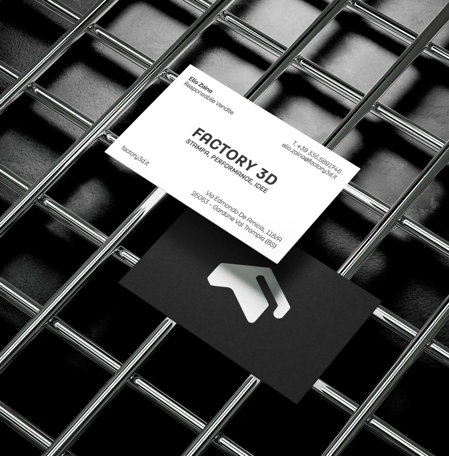 biglietto visita brand identity factory3d