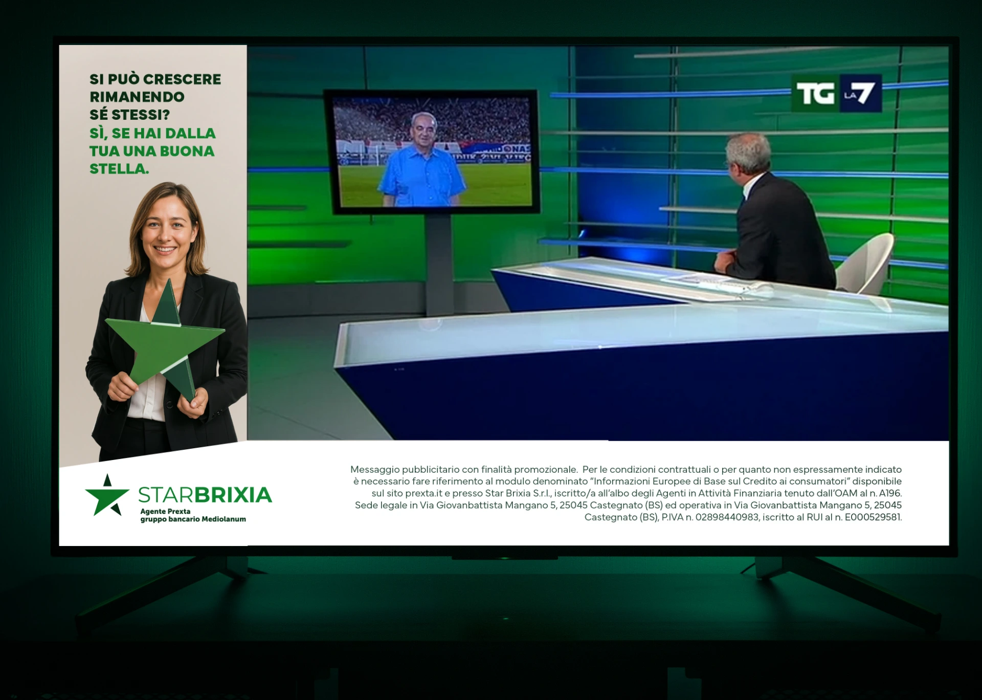 campagna pubblicitaria tv la7 star brixia