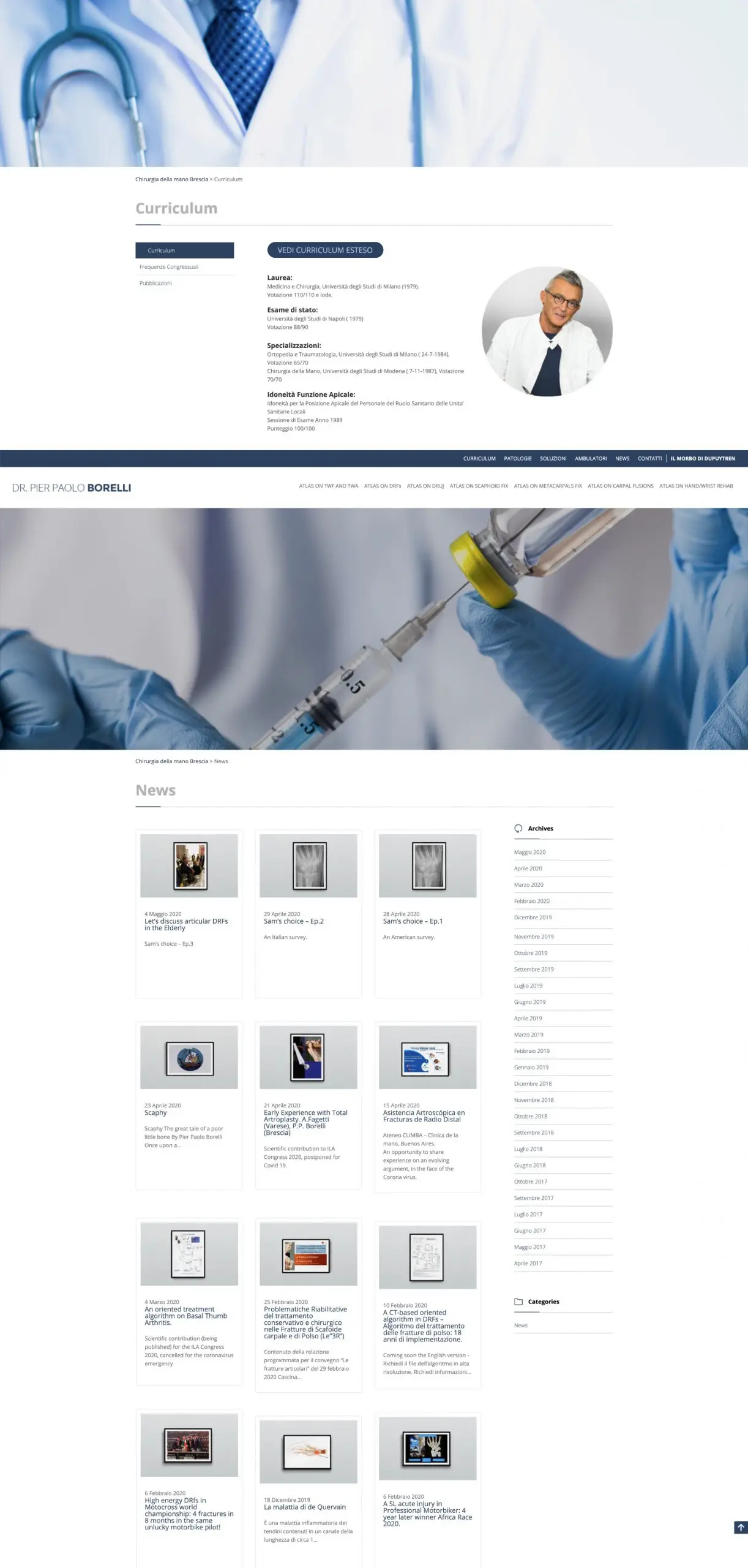 Dexa project mockup 3 realizzazione sito web per Chirurgia della mano Brescia