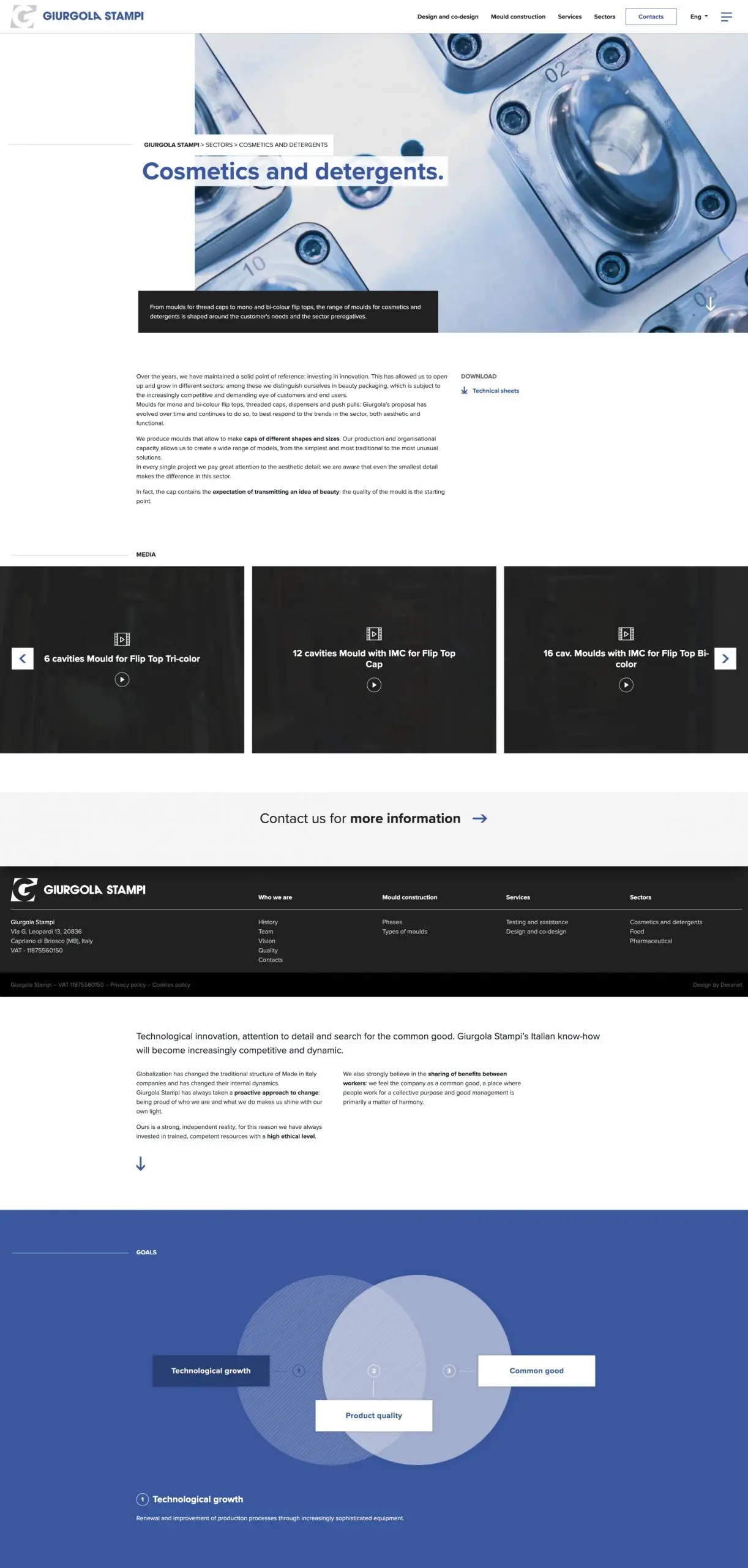 Dexa project mockup 2 realizzazione sito web per Giurgola stampi
