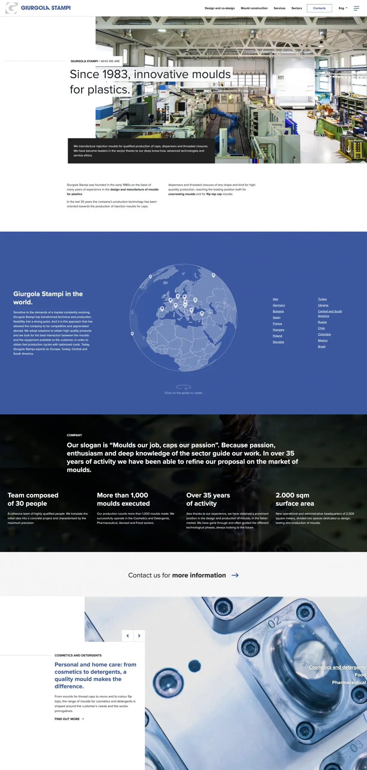 Dexa project mockup 3 realizzazione sito web per Giurgola stampi