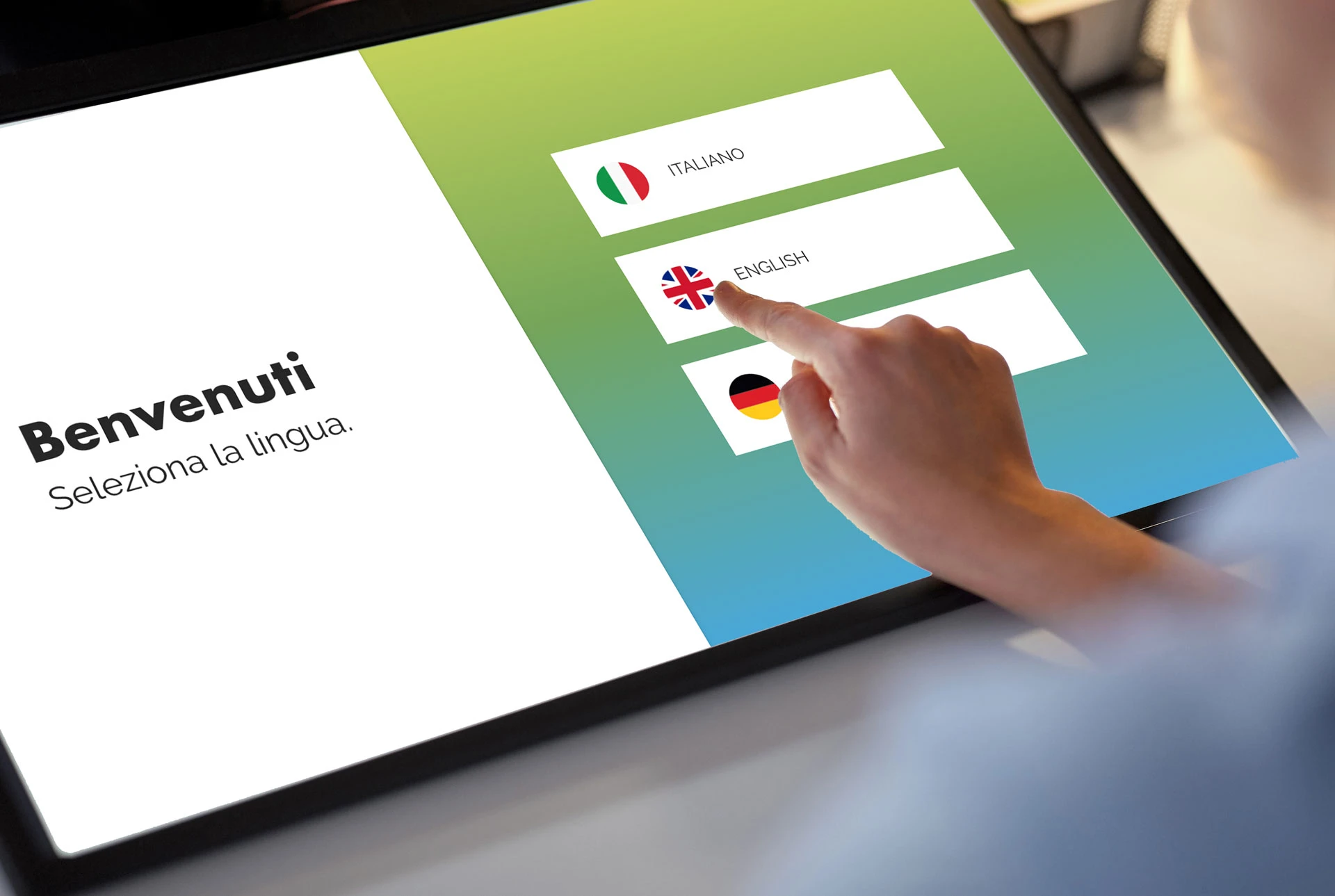interfaccia web app lingue