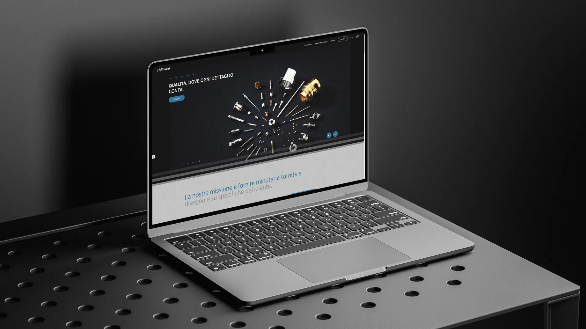 mac book con a schermo sito minuter