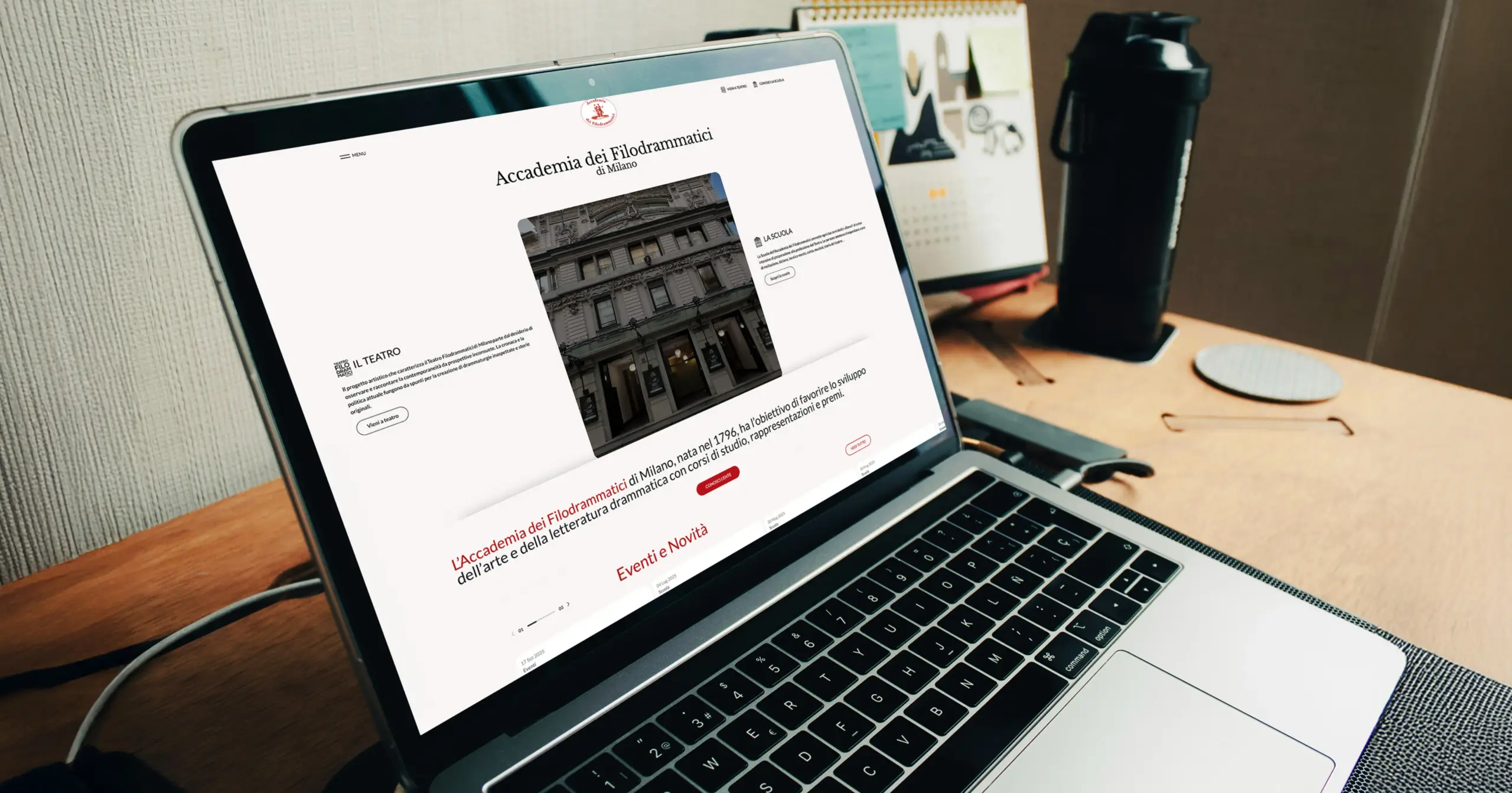 Sito per Associazione Accademia Teatro Filodrammatici Milano