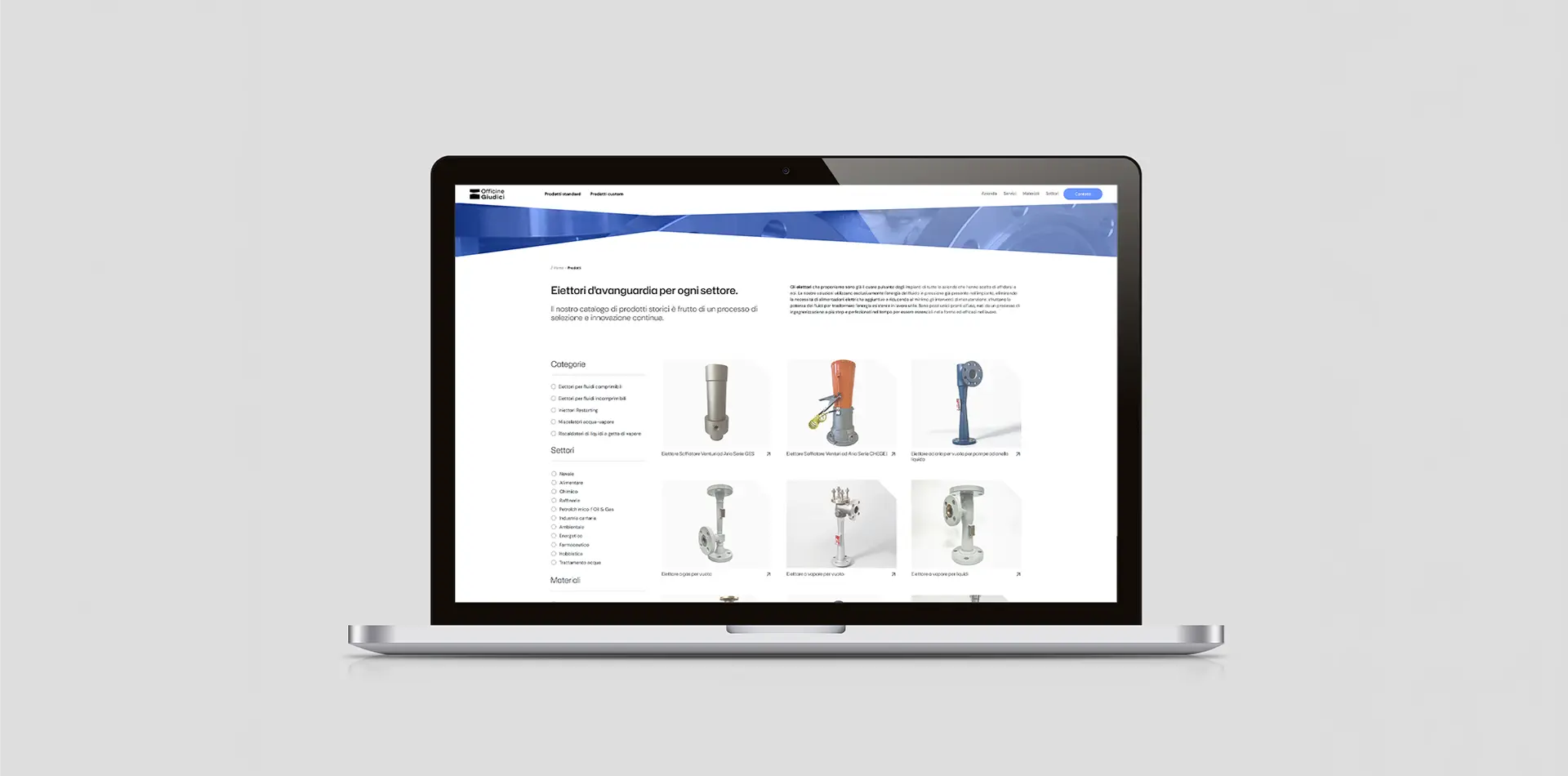 sito web azienda produzione eiettori