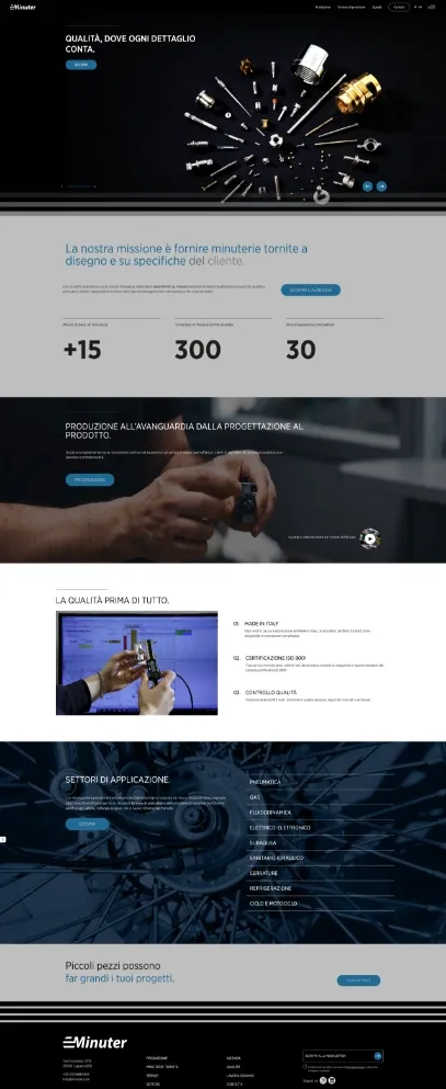 sito web desktop minuteria metallica minuter