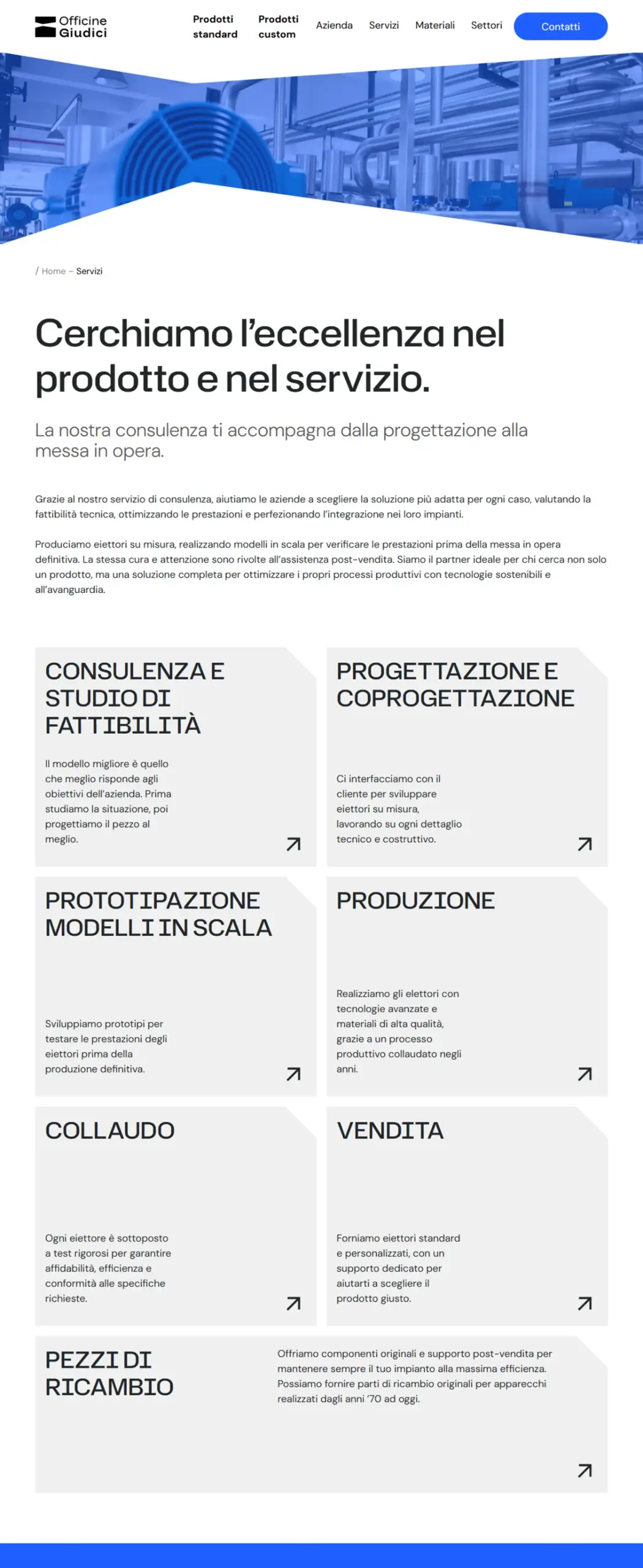 sito web produzione eiettori