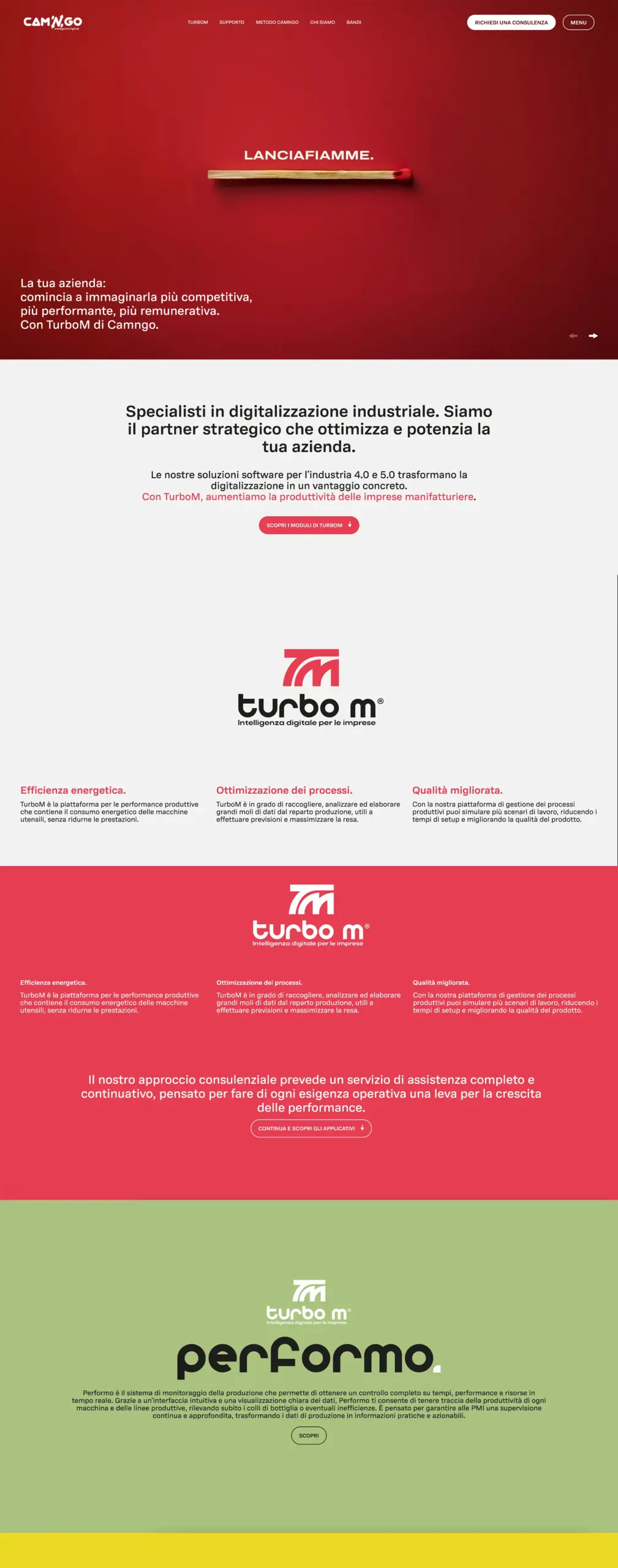 sito web software industriale camngo