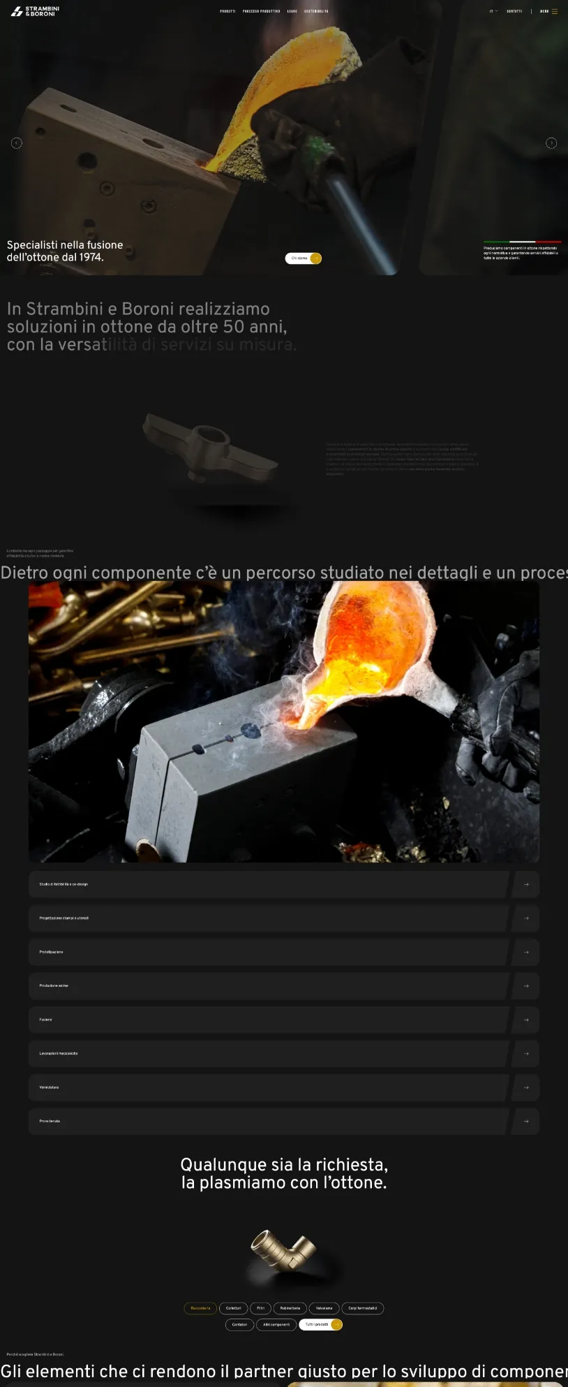 vista completa della nuova homepage del sito strambini e boroni