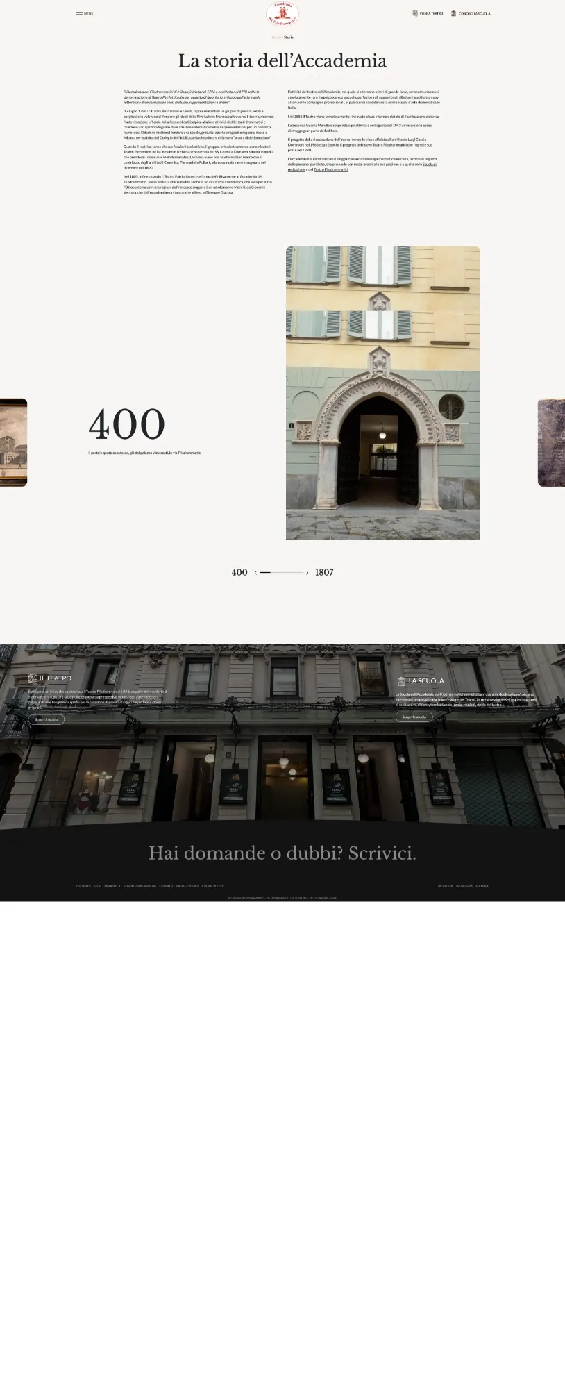 web design sito accademia dei filodrammatici