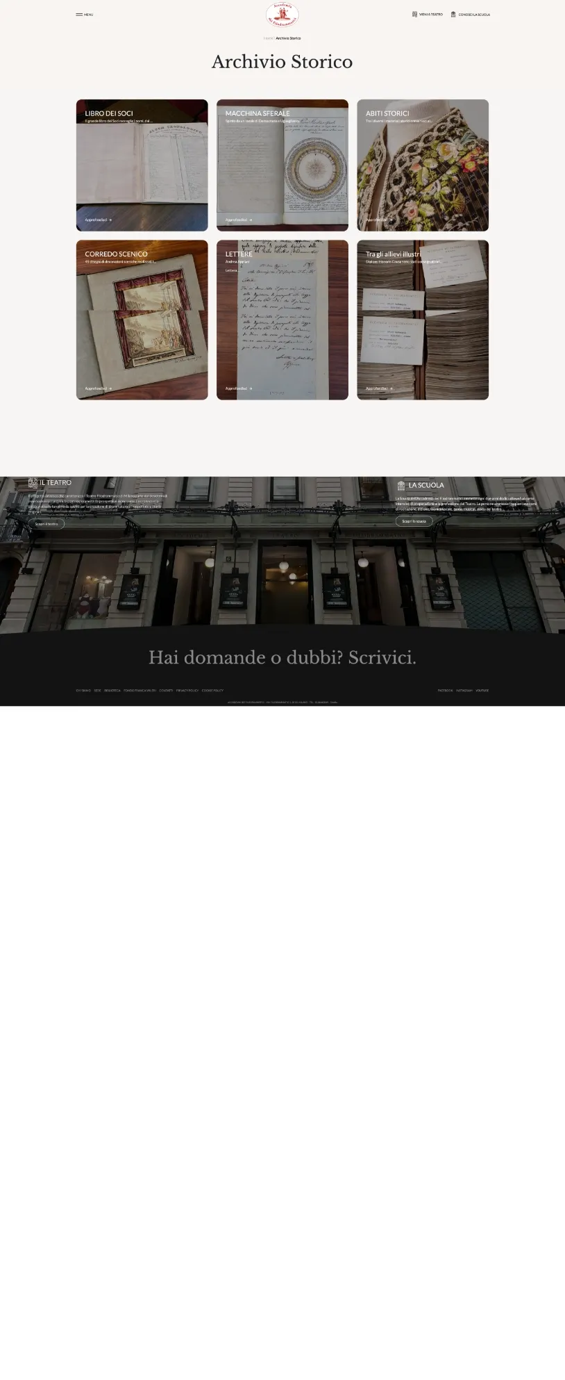 Web Design Sito Accademia Dei Filodrammatici