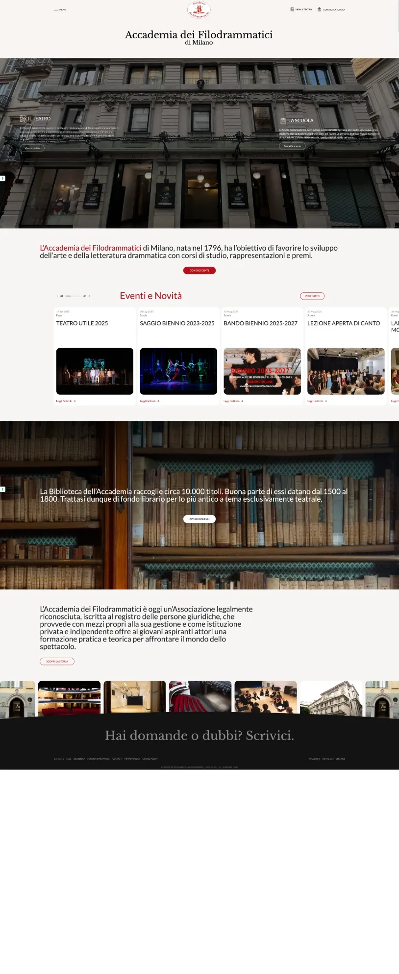 web design sito accademia dei filodrammatici
