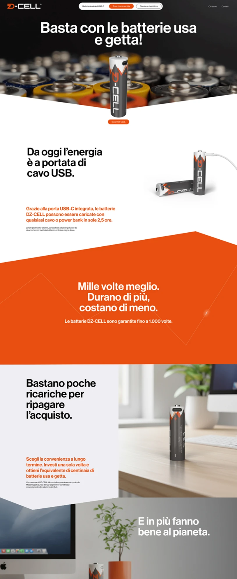 web design sito batteria usb digizone