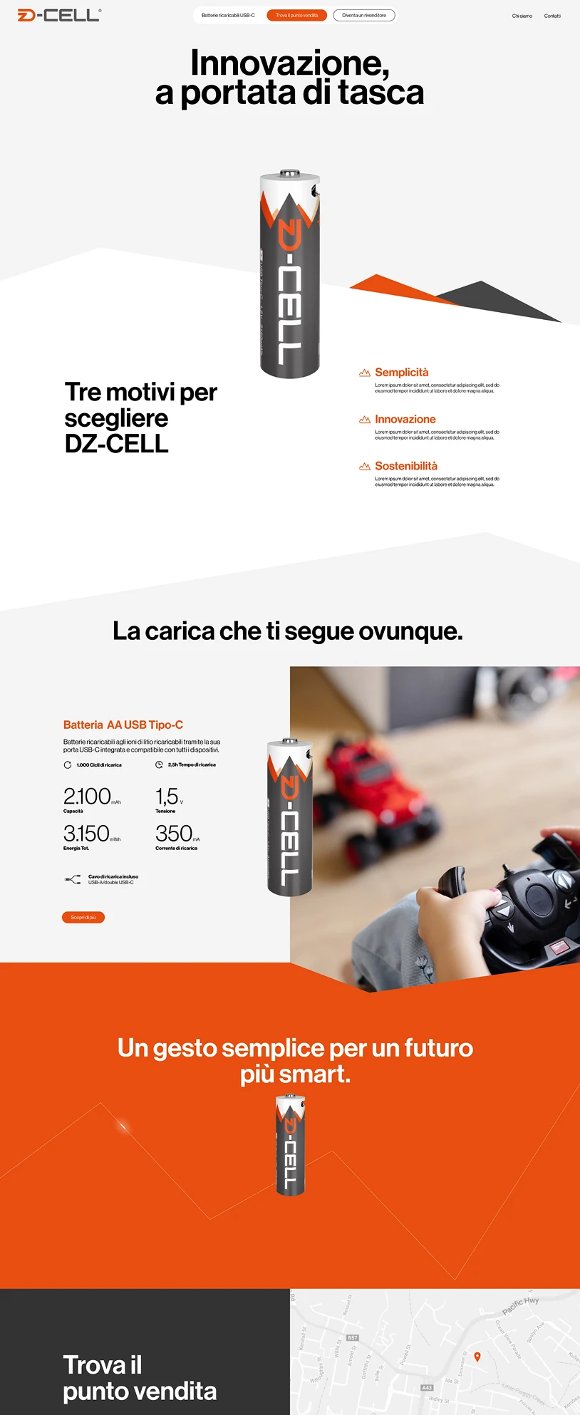web design sito batteria usb digizone