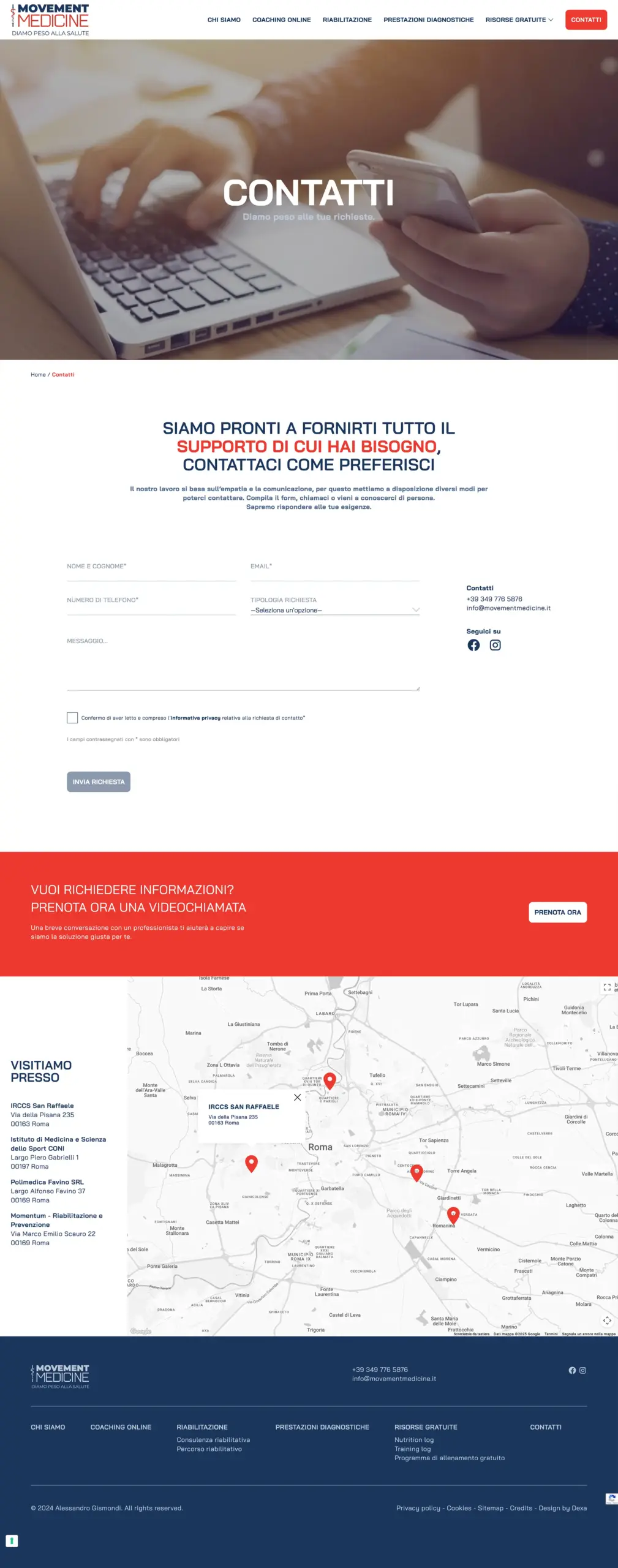 web design sito internet movement medicine