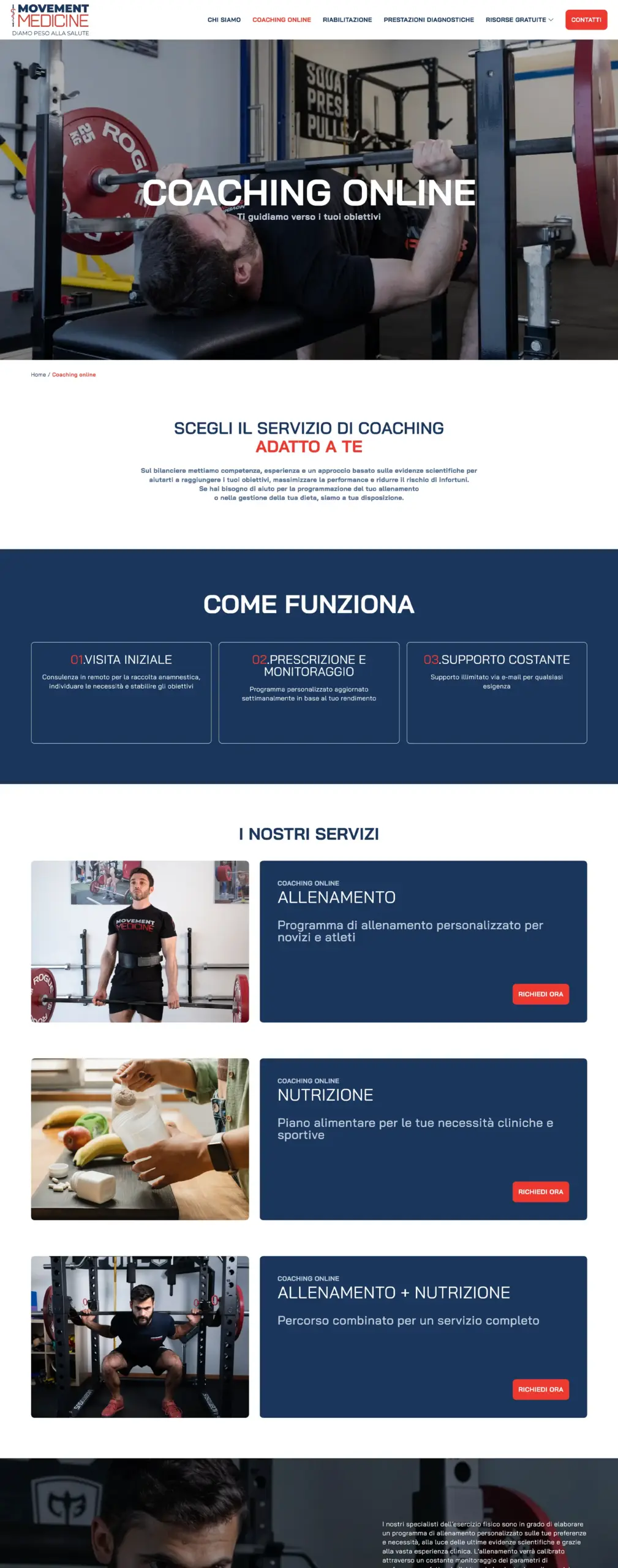 web design sito internet movement medicine