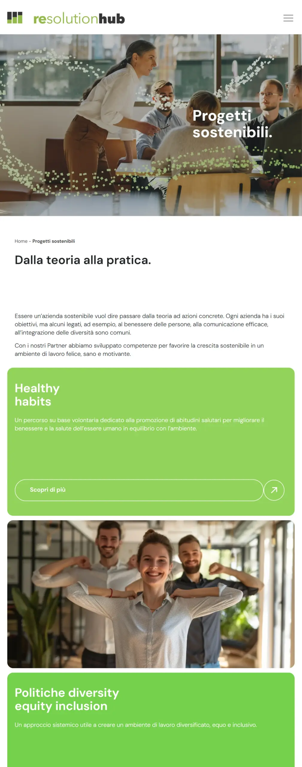 web design sito re solution hub