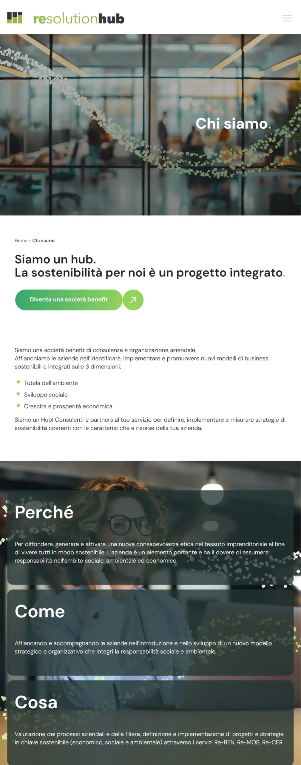 web design sito re solution hub