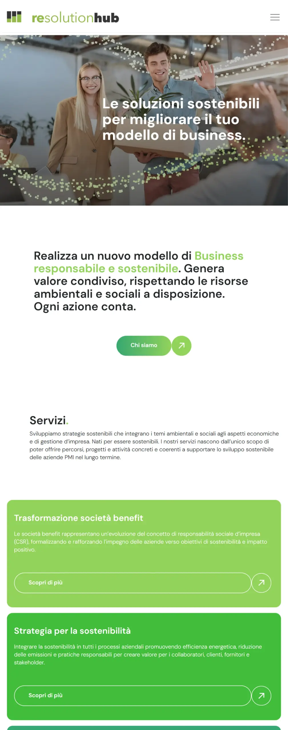 web design sito re solution hub