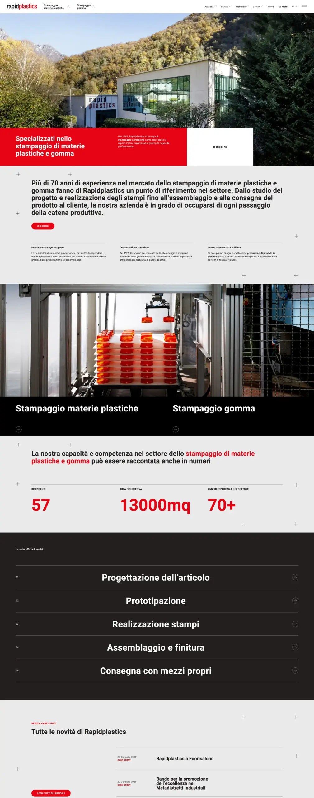 Web Design Sito Stampaggio Materie Plastiche Rapidplastics